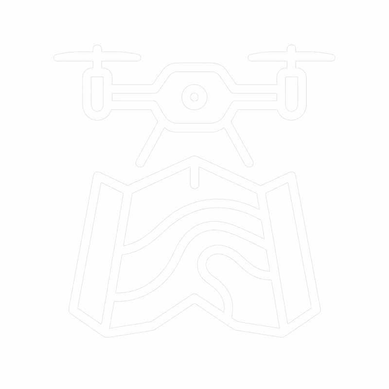 Drone surveying and mapping icon showing a drone flying above a topographic grid – Ecosafe Surveying & Drones Saudi Arabia