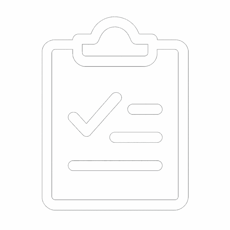 Project Management icon showing a clipboard with checklist – Ecosafe Contracting Saudi Arabia