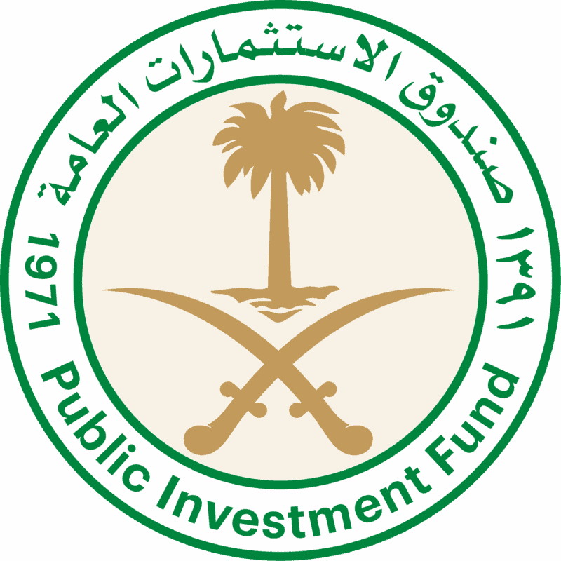 شعار صندوق الاستثمارات العامة السعودي (Public Investment Fund – PIF) يضم نخلة وسيفين متقاطعين، رمز للهوية الوطنية السعودية